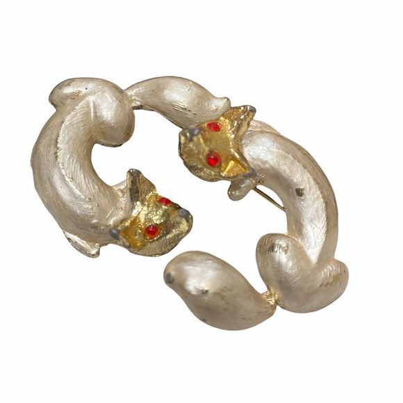 Vintage Enamel And Rhinestone Fox Pins (2) Brooches - Picture 10 of 16